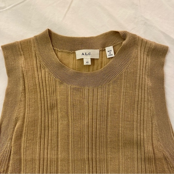 A.L.C. Tan Ribbed Tank Top - Picture 3 of 4